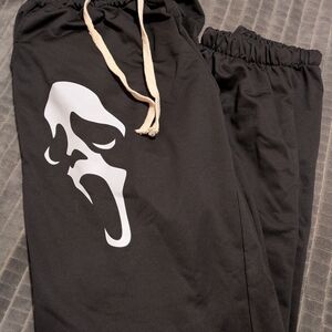 Black Joggers with White Scream Print